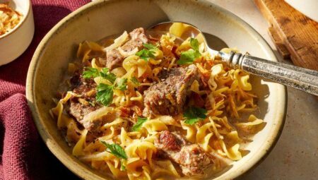 French Onion Beef and Noodles