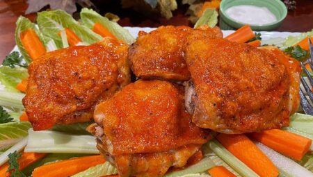 Baked Buffalo Chicken Thighs