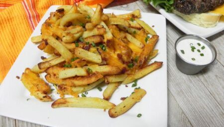 Air Fryer Cheesy Bacon Ranch French Fries